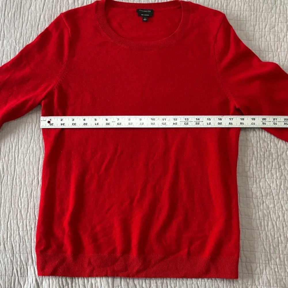Talbots Red 100% Pure Cashmere Crewneck Long Sleeve Sweater - Large